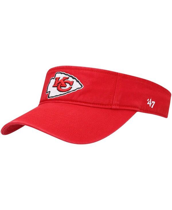 47 ブランド メンズ アクセサリー 帽子 47 Brand Mens Red Kansas City Chiefs Clean Up Visor Red レッド