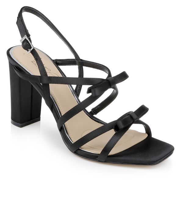 ジュウェルダグレイミシュカ レディース シューズ サンダル Jewel Badgley Mischka Womens Eliza Bow Evening Sandals Black Satin ブラック