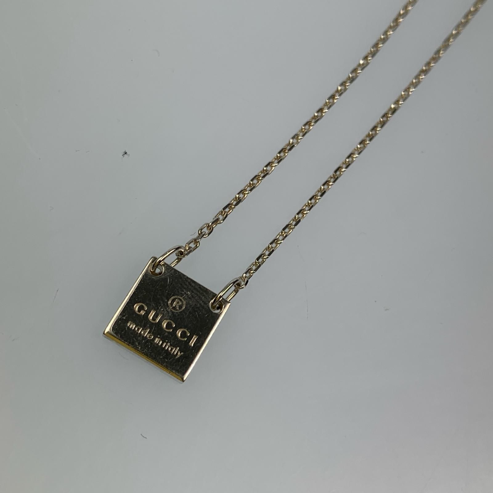 姫路東店】 中古 GUCCI | グッチ ネックレス スクエアプレート 223514