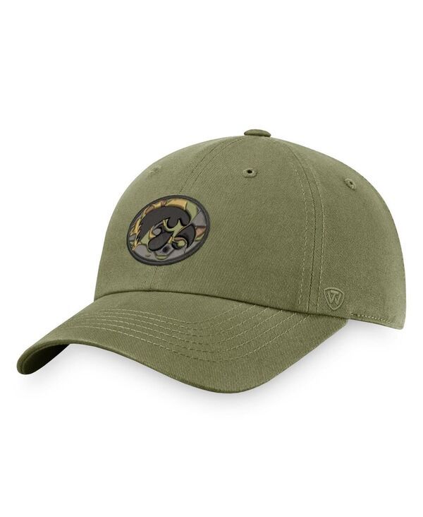 トップオブザワールド メンズ アクセサリー 帽子 Top of the World Mens Olive Iowa Hawkeyes OHT MilitaryInspired Appreciation Unit Adjustable Hat Olive オリー