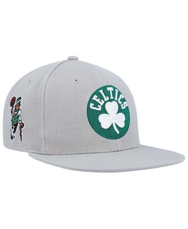 ミッチェルネス メンズ アクセサリー 帽子 Mitchell Ness Mens Gray Boston Celtics Side Core 20 Snapback Hat Gray グレー