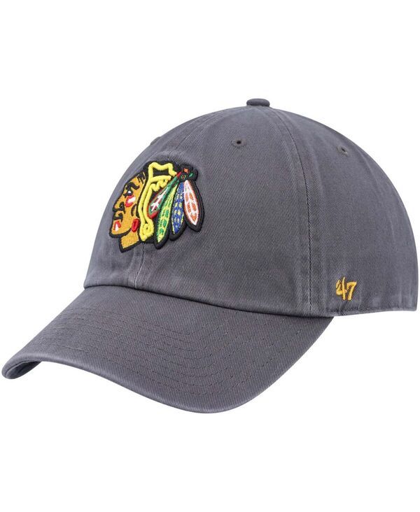 47 ブランド メンズ アクセサリー 帽子 47 Brand Mens Charcoal Chicago Blackhawks Clean Up Adjustable Hat Charcoal チャコール