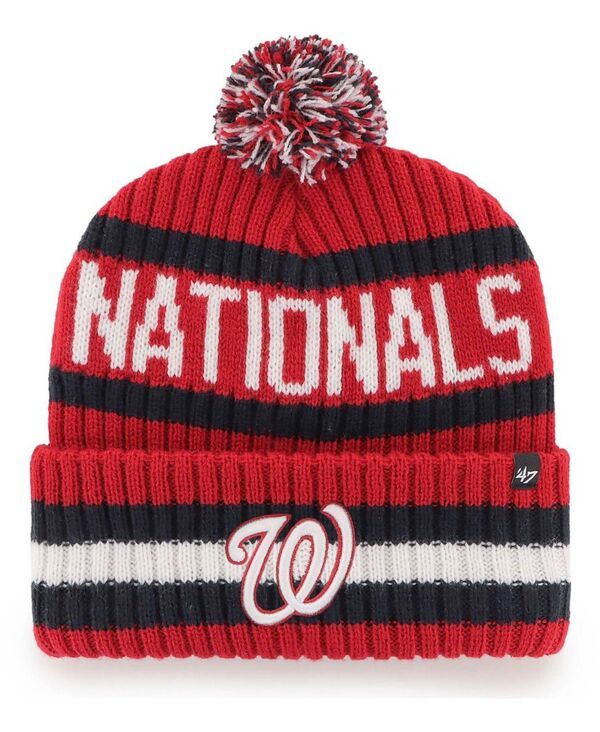 47 ブランド メンズ アクセサリー 帽子 ニット 47 Brand Mens Red Washington Nationals Bering Cuffed Knit Hat with Pom Red レッド
