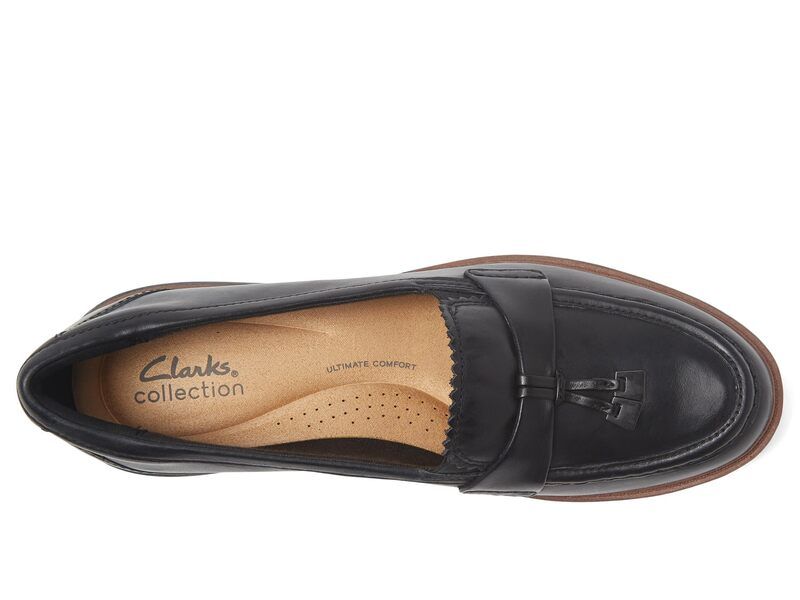 クラークス レディース シューズ スリッポン・ローファー Clarks Westlynn Bella Black Leather ブラック