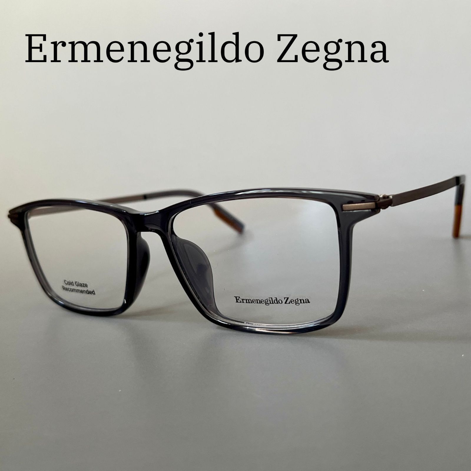 エルメネジルドゼニア メガネ Ermenegildo Zegna ウェリントン 眼鏡 アジアンフィット クリア グレー 新品 イタリア製 スタイリッシュ 24,674円
