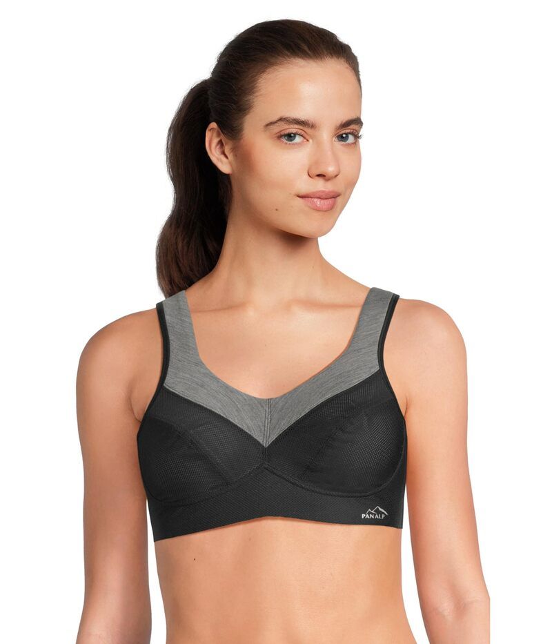 アニータ レディース アンダーウェア ブラジャー ウール Anita Panalp Merino Wool Wicking Sports Bra 5555 BlackMelange ブラック