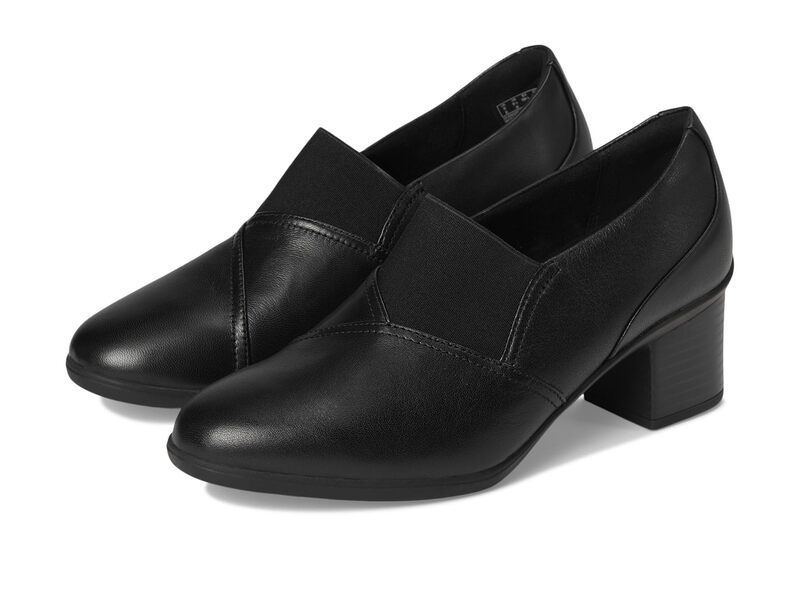 クラークス レディース シューズ ヒール Clarks Shaya Tess Black Leather ブラック