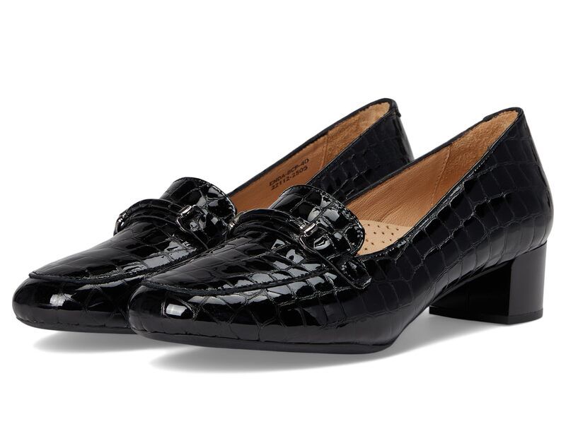 スプリングステップ レディース シューズ ヒール Spring Step Enda Black Croco Pat ブラック