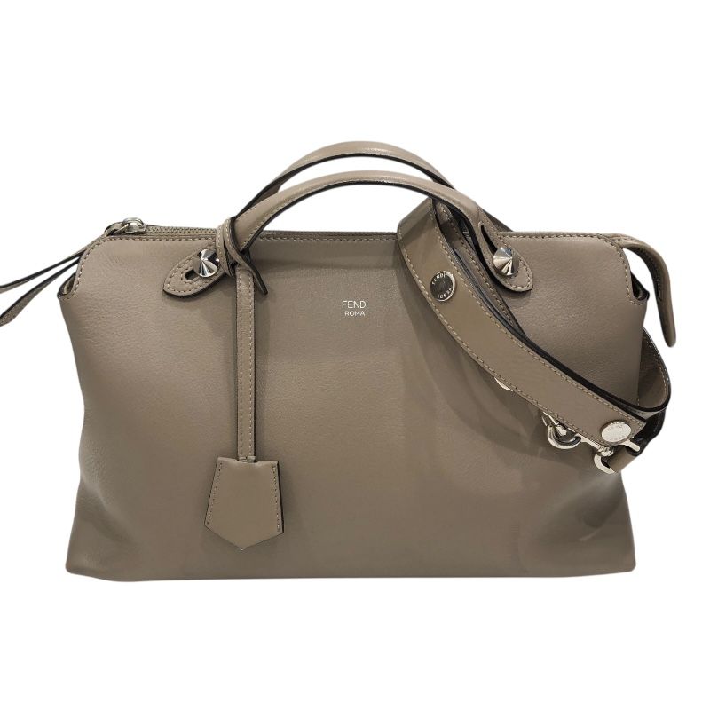 フェンディ FENDI バイザウェイラージ 8BL125 グレージュシルバー金具 レザー レディース ショルダーバッグ