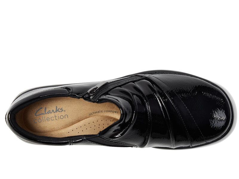 クラークス レディース シューズ スリッポン・ローファー Clarks Kaetlyn Mila Black Crinkle P ブラック クラークス レディース シューズ スリッポン・ローファー Clarks Kaetlyn Mila Black Crinkle P ブラック