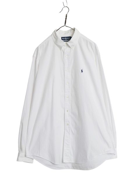 Ralph Lauren ラルフローレン　白 ボタンダウンシャツ　M　９０ｓ 90s ラルフローレン 長袖 ボタンダウン シャツ メンズ L 程 オールド