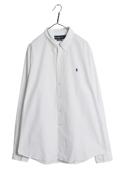 00s ラルフローレン 長袖 ボタンダウン シャツ メンズ XXL 古着 オールド ポロ 長袖シャツ コットン ワイシャツ ビジネス 大きいサイズ 白