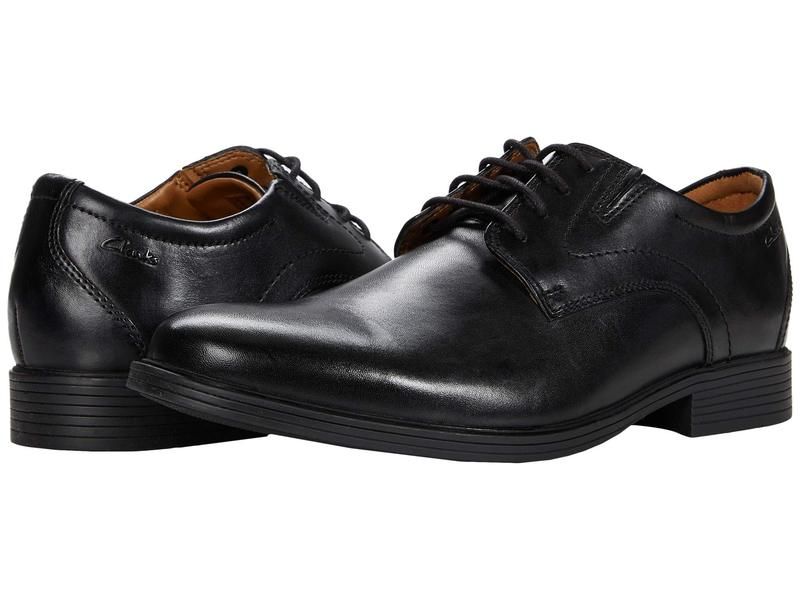 クラークス メンズ シューズ オックスフォード Clarks Whiddon Plain Black Leather ブラック