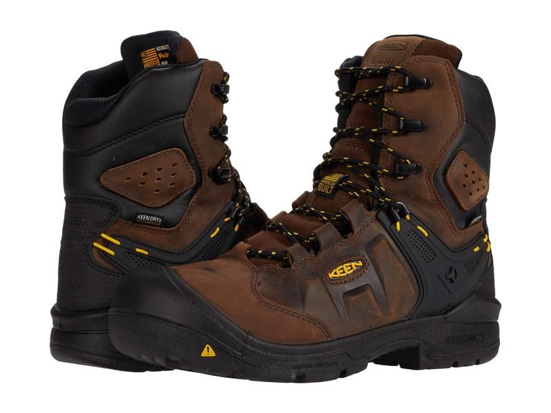 キーン メンズ シューズ ブーツ・レインブーツ KEEN Utility Dover 8 Insulated Waterproof Boot Carbonfiber Toe Dark EarthBlac