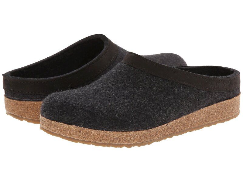 ハフィンガー メンズ シューズ サンダル レザー Haflinger GZL Leather Trim Grizzly Charcoal チャコール