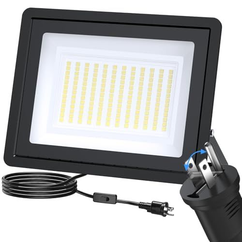 投光器 屋外 led 200w【独立スイッチ搭載 3ピン/2ピンプラグ切替可能】led投光器 屋外用 6500K昼光色 25000LM 高輝度 防水 照明 作業灯 耐熱/耐寒 120°広角照射 省エネ 長寿命6万時間 Coizabera 駐車 a3586580