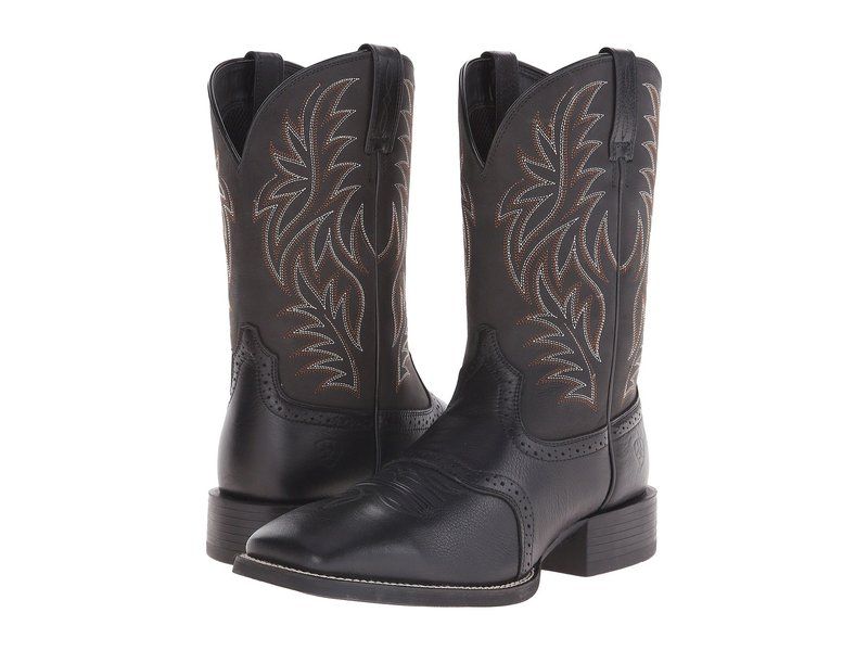 アリアト メンズ シューズ ブーツ・レインブーツ Ariat Sport Western Wide Square Toe Black DeertanB ブラック