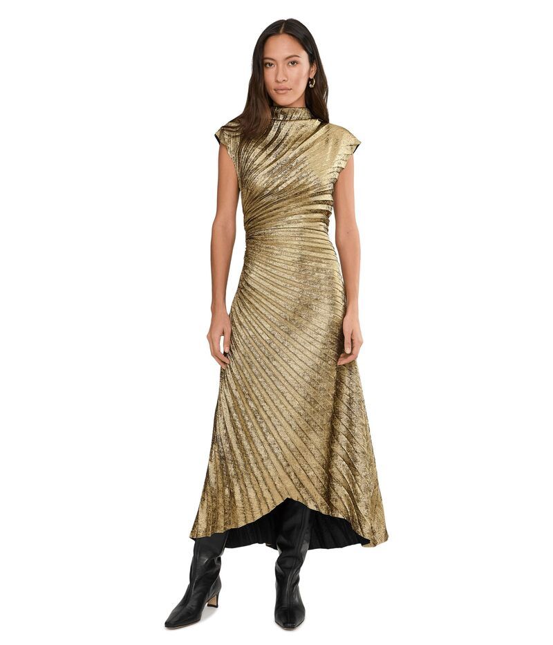 オールセインツ レディース トップス ワンピース AllSaints Rayanna Dress Metallic Gold ゴールド