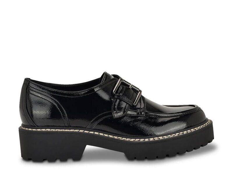 カルバンクライン レディース シューズ スリッポン・ローファー プラットフォーム ローファー Calvin Klein Saundee Platform Loafer Black Crinkle Patent ブラック