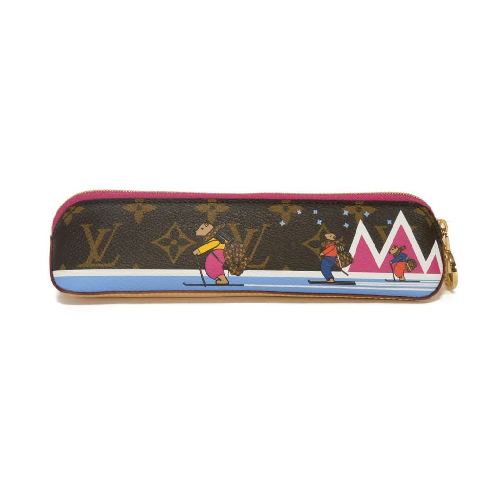 LOUIS VUITTON ルイ・ヴィトン トゥルース エリザベット LVロゴ フラワー クリスマス ベア スキー LVサークル ゴールド ブラウン マルチカラー 筆箱 モノグラム フューシャ ペンケース GI0289