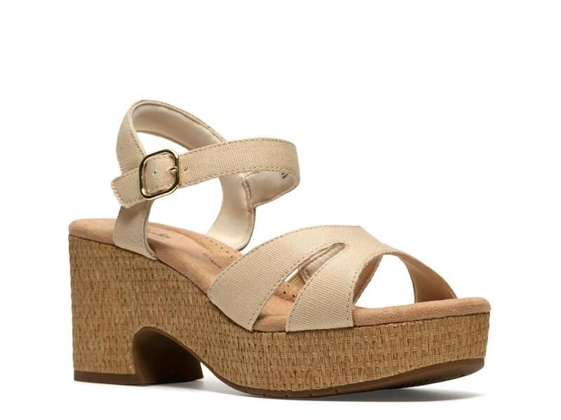 クラークス レディース シューズ サンダル プラットフォーム ClarksNerisa Twist Platform Sandal Natural Beige ベージュ