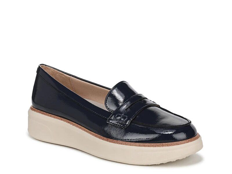 ライフストライド レディース シューズ スリッポン・ローファー プラットフォーム チェルシー ローファー LifeStride Chelsea Platform Loafer Navy Patent Synthetic ネイビー