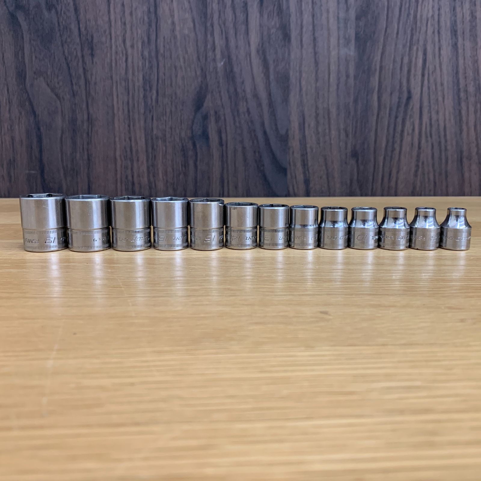 【定番名機】Snap-on 3/8SQ ショートソケット 13本セット FSM7I〜FSM19I