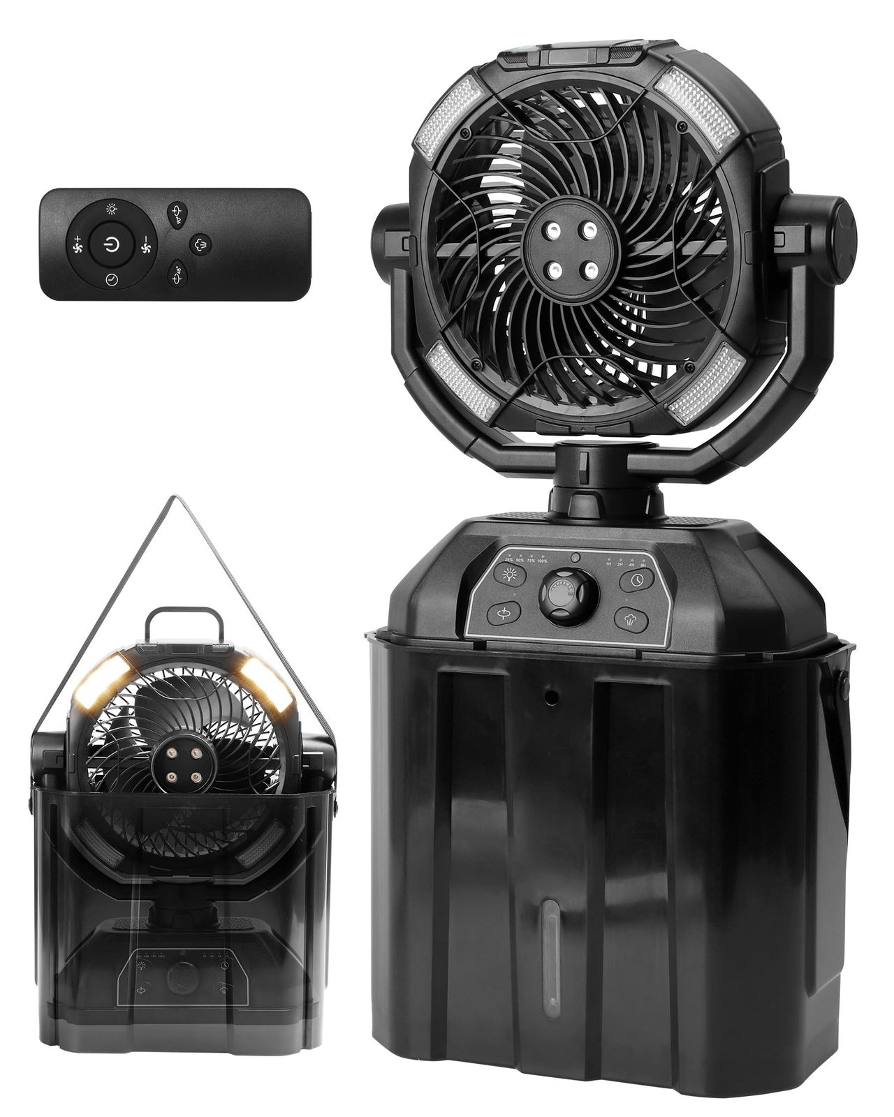 キャンプ扇風機 ミストファン 7L 水タンク 照明付き 左右揺れ 360° 送風 静音強力 充電式 USB コードレス ポータブル加湿器 冷感サーキュレーター 防災対策 アウトドア用品 卓上扇風機/ 2736b236