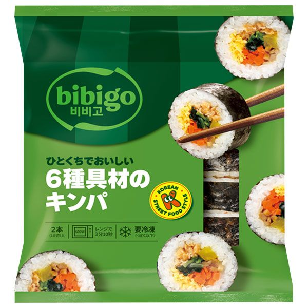 CJジャパン bibigo ひとくちでおいしい 6種具材 キンパ 250g×18袋入 冷凍商品| 送料無料 ビビゴ キンパ 6種 韓国のり巻き 要冷凍 惣菜 簡単 おかず ケース買い まとめ買い 業者 仕入れ ストック 大量