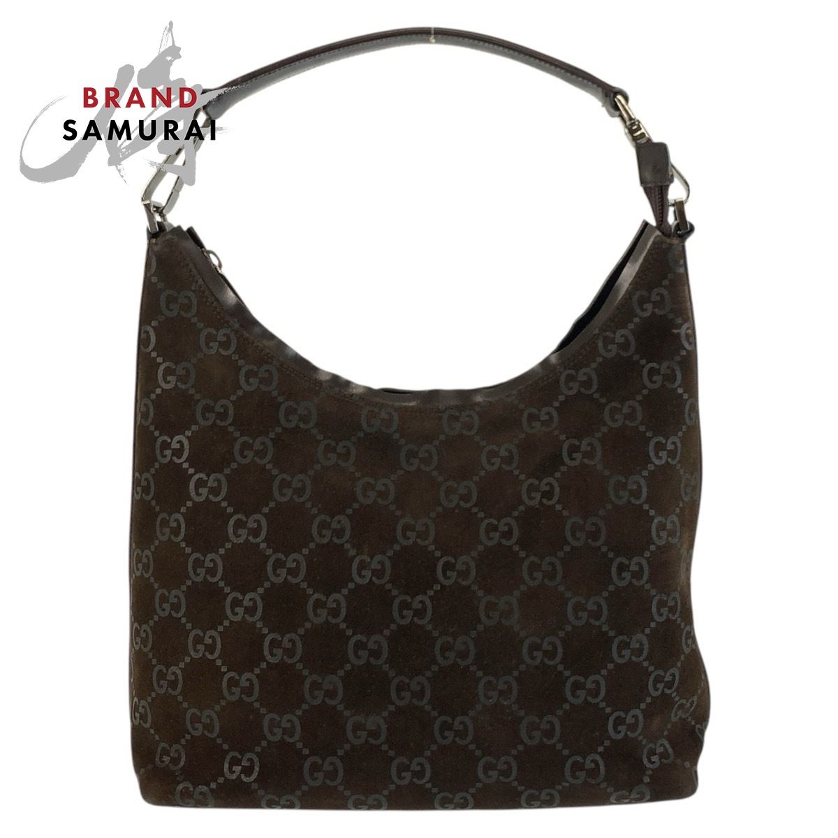 美品 GUCCI グッチ GG柄 ブラウン スウェード 000 0602 ショルダーバッグ レディース 602794【中古】