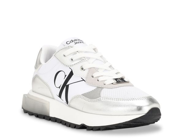 カルバンクライン レディース シューズ スニーカー Calvin Klein Magalee Sneaker Silver MetallicWhite ホワイト