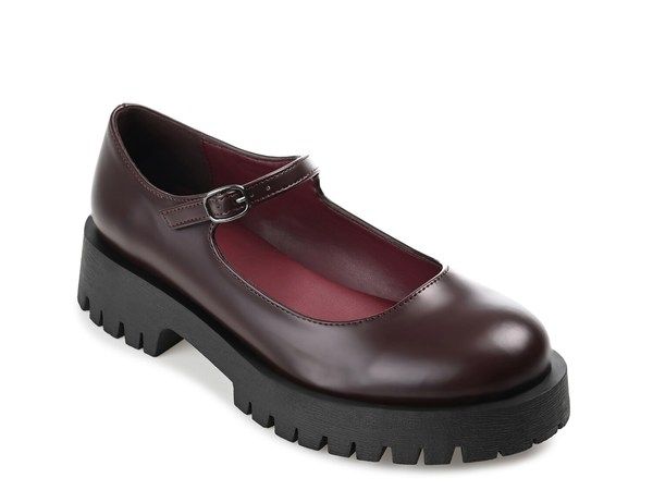 ジュルネ コレクション レディース シューズ パンプス Journee Collection Kamie Mary Jane Flat Maroon マルーン