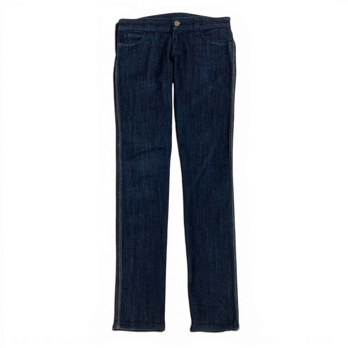 13f6 E GUCCI グッチ ロゴ刺繡 スキニーデニムパンツ 虹 レインボー 310228 XD051 サイズ38 濃紺 レディース 女性用u02t