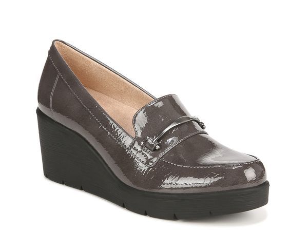 ソウルニュトライザー レディース シューズ スリッポン・ローファー SOUL Naturalizer Achieve Wedge Loafer Grey グレー