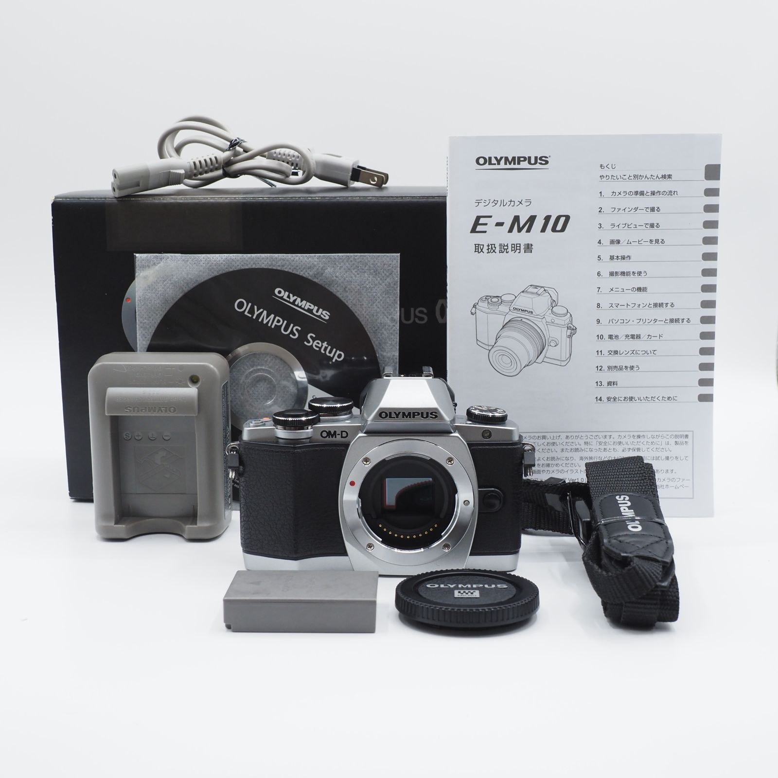 ショット数3,561回 OLYMPUS オリンパス OM-D E-M10 ボディ シルバー ミラーレス一眼 新品級 #3163