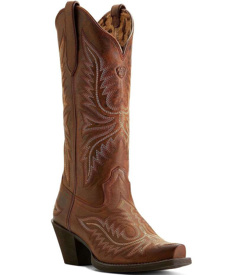 アリアト レディース シューズ ブーツ・レインブーツ トール ブーツ レザー Ariat Womens Round Up Collins Leather Tall Western Boots Rafter Tan タン