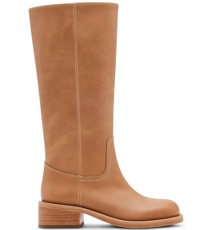 スティーブ マデン レディース シューズ ブーツ・レインブーツ トール ブーツ レザー ヒール Steve Madden Riggs Leather Block Heel Tall Boots Banana