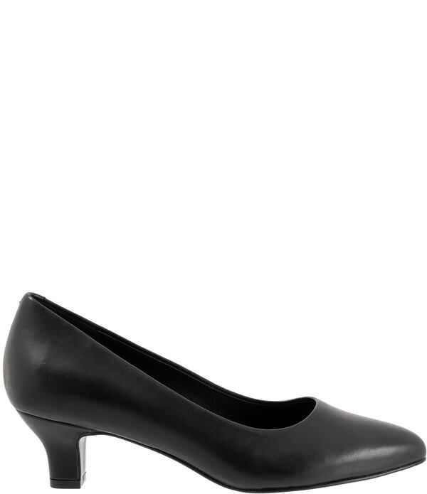 トロッターズ レディース シューズ パンプス レザー ヒール Trotters Kate Leather Pointed Toe Kitten Heel Pumps Black ブラック