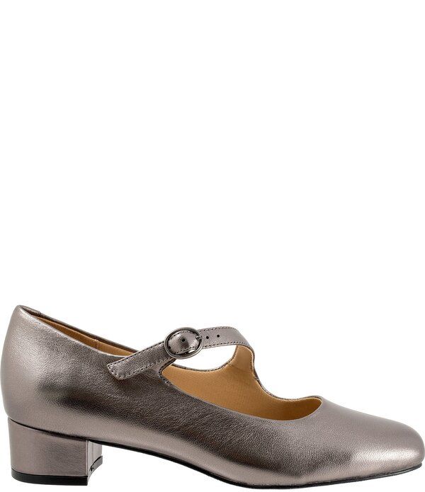 トロッターズ レディース シューズ パンプス アシンメトリー レザー Trotters Desna Leather Asymmetrical Mary Jane Pumps Pewter ピューター