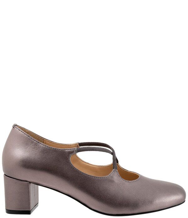 トロッターズ レディース シューズ パンプス レザー Trotters Demi Leather Cross Band Pumps Pewter ピューター