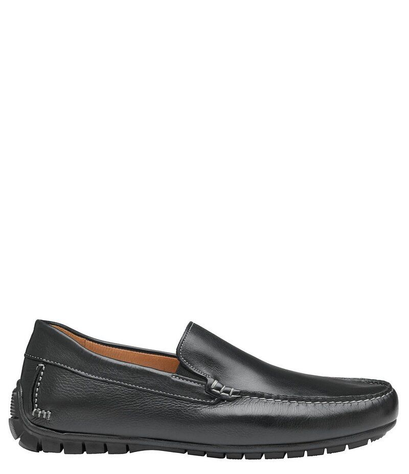 ジョンストンアンドマーフィー メンズ シューズ スリッポン・ローファー レザー ローファー Johnston Murphy Mens Cort Leather Slip On Loafer Drivers Black ブラック