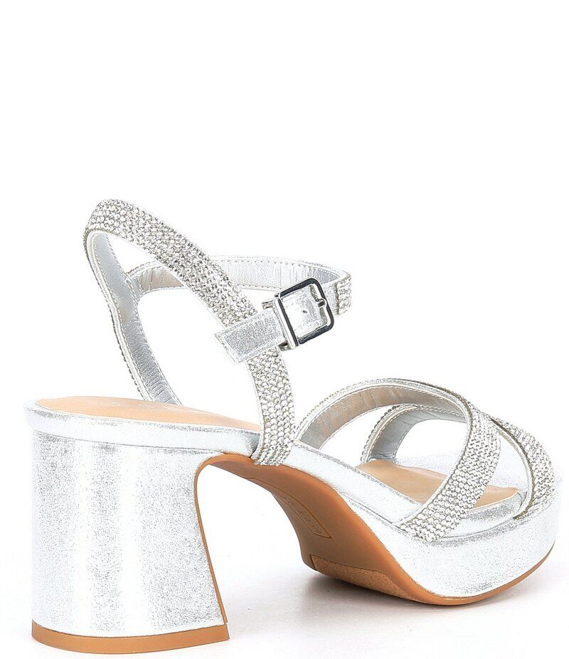カッパーキー レディース シューズ サンダル プラットフォーム Copper Key Celebrate Rhinestone Platform Dress Sandals Silver シルバー
