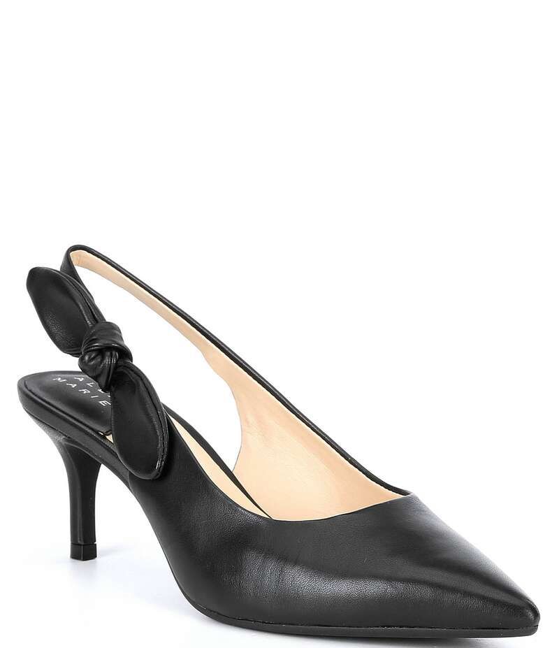 アレックスマリー レディース シューズ ヒール レザー Alex Marie Aaileen Bow Leather Slingback Pumps Black ブラック