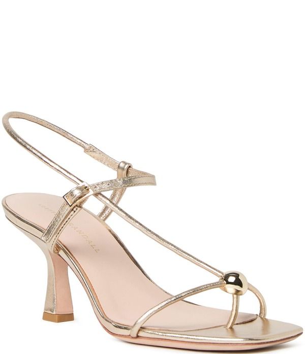 ロフラー ランダル レディース シューズ ヒール サンダル トール レザー Loefflerandall Triana Metallic Leather Hardware Detail Slingback Dressandals Champagne シャンパン
