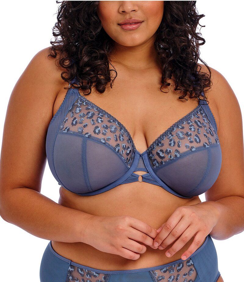 エロミ レディース アンダーウェア ブラジャー Elomi Namrah Underwire Bandless Plunge Bra Stone Wash ストーン