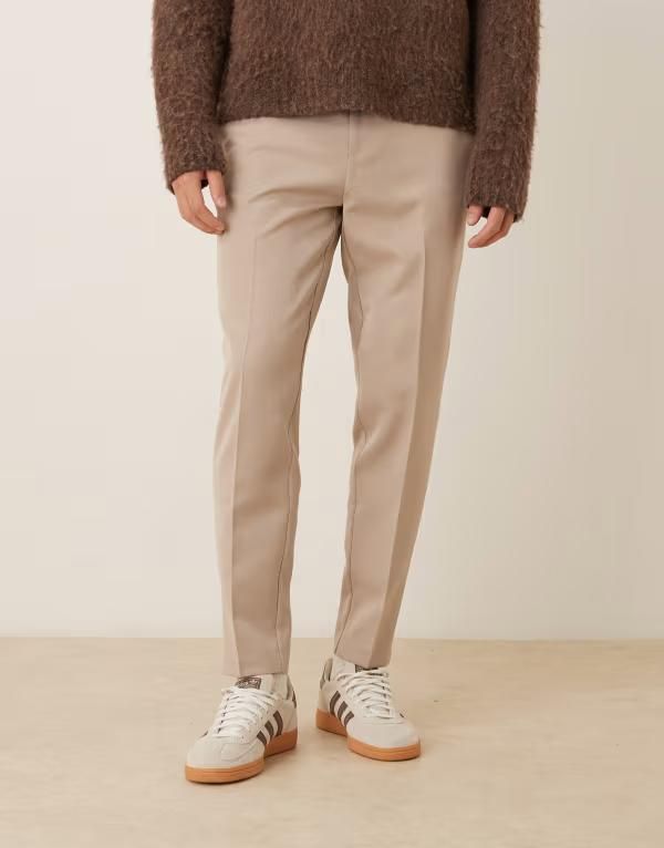 エイソス メンズ ボトムス カジュアルパンツ ASOS DESIGN taperedress pants with side adjustersTONE ストーン