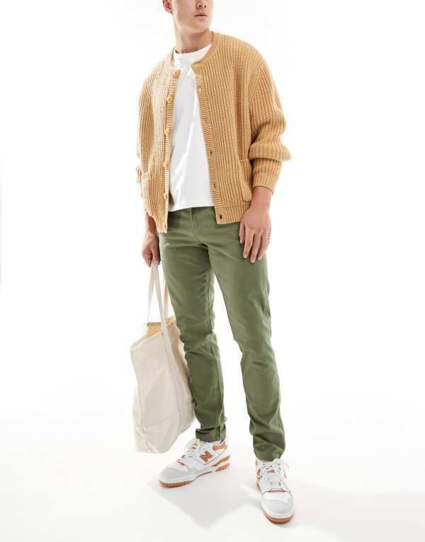 ジャック アンド ジョーンズ メンズ ボトムス カジュアルパンツ スリムフィット Jack Jones Intelligence slim fit chino Deep lichen green グリーン