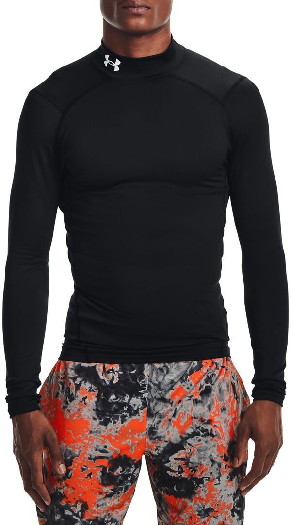 アンダーアーマー メンズ トップス シャツ モックネック Under Armour Mens ColdGear Mock Neck Compression Shirt BlackWhite ホワイト
