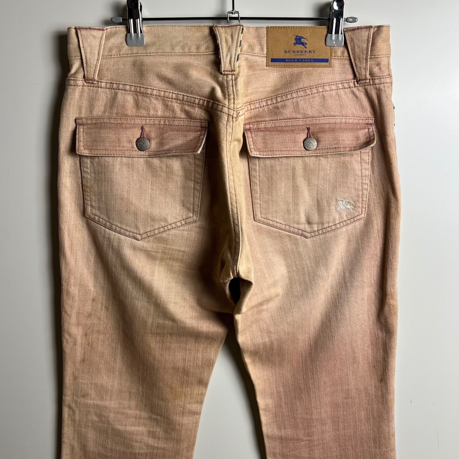 BURBERRY BLUE LABEL y2k archive pink fade grunge pants M