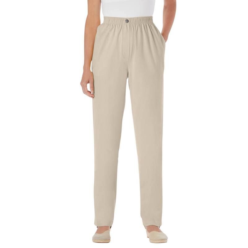 ウーマン ウィズイン レディース ボトムス デニムパンツ プラスサイズ トール コットン ジーンズ Woman Within Plusize Tall StraightLeg AllCotton Denim PullOn 7Day ElasticWaist J